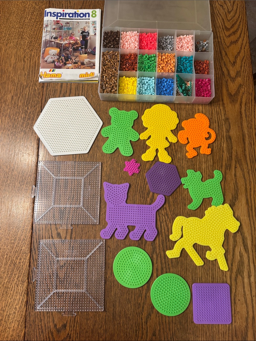 Midi Kids Perler Beads Pegboards Set - Multicolor Beads in Container